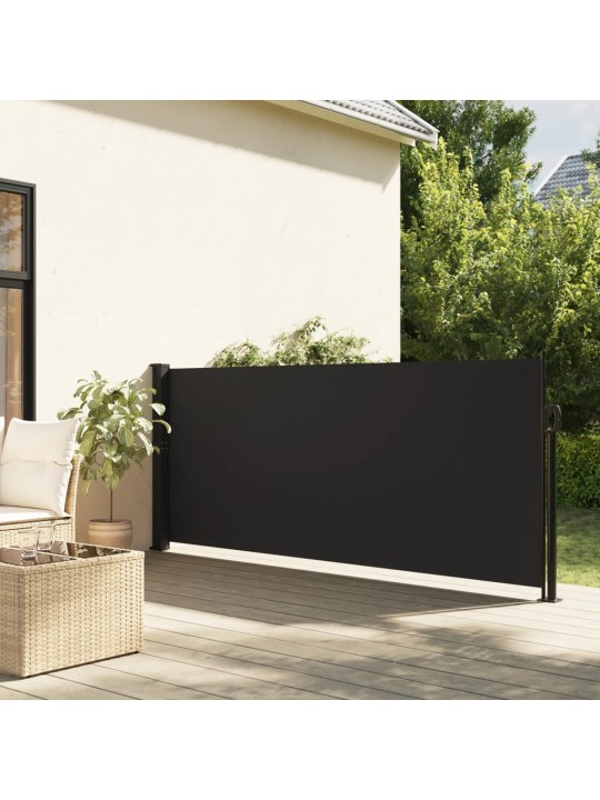 Izvelkama sānu markīze, melna, 140x500 cm