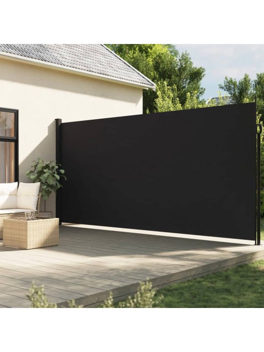Izvelkama sānu markīze, melna, 220x500 cm