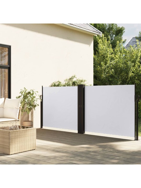 Izvelkama sānu markīze, balta, 140x600 cm