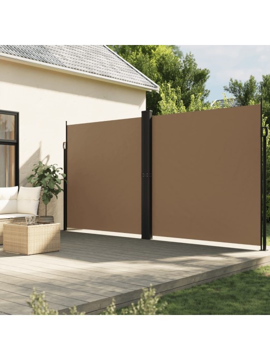 Izvelkama sānu markīze, pelēkbrūna, 200x600 cm