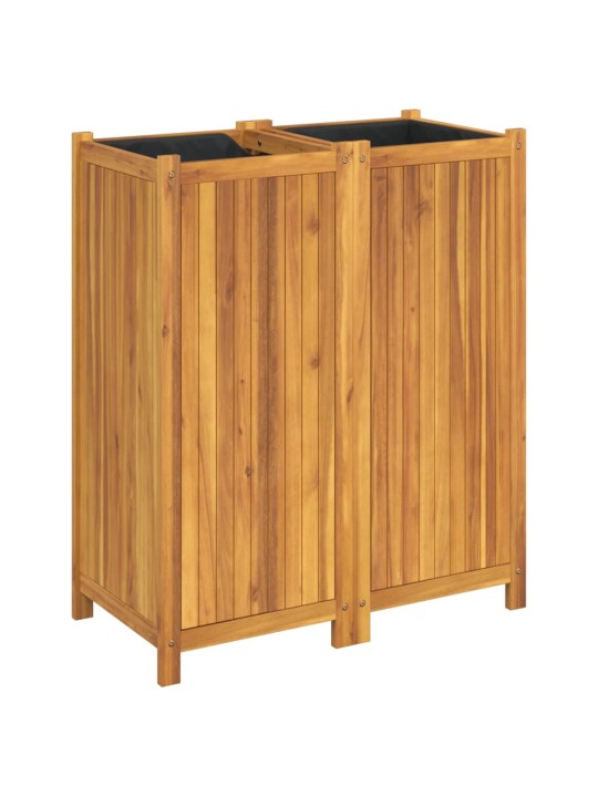 Puķu kaste ar ieliktni, 84x42x100 cm, akācijas masīvkoks