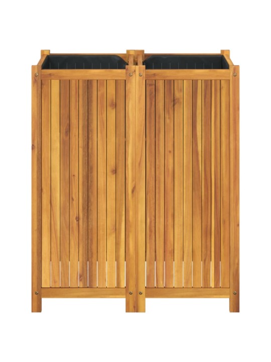 Puķu kaste ar ieliktni, 84x42x100 cm, akācijas masīvkoks
