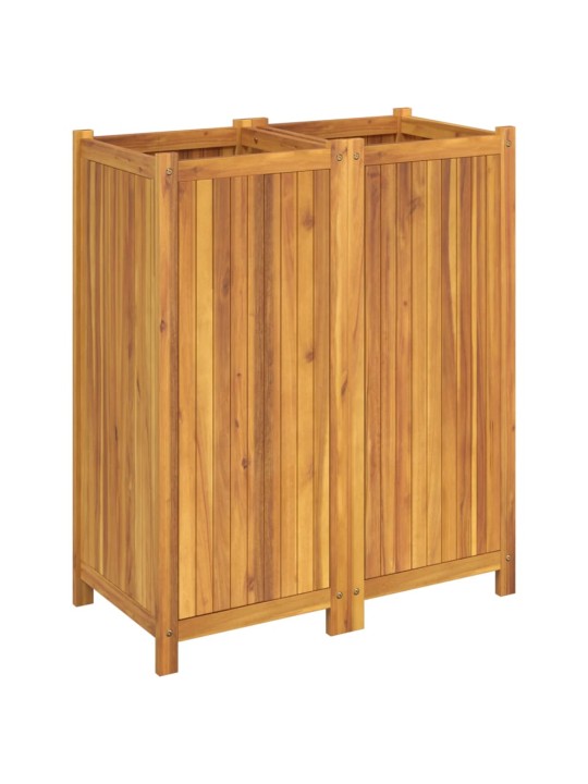 Puķu kaste ar ieliktni, 84x42x100 cm, akācijas masīvkoks