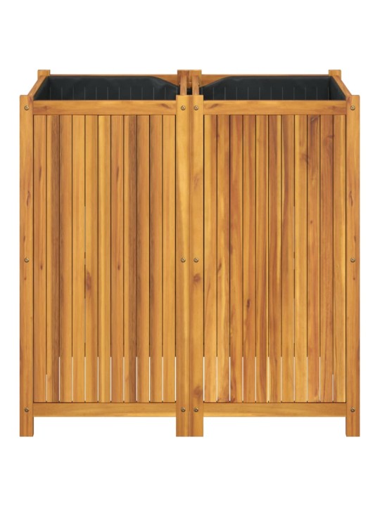 Puķu kaste ar ieliktni, 100x50x100 cm, akācijas masīvkoks