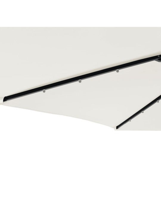 Dārza saulessargs ar led, tērauda kāts, balts, 225x225x212 cm