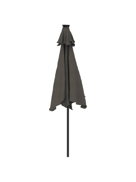 Dārza saulessargs led tērauda kāts antracītpelēks 225x225x212cm
