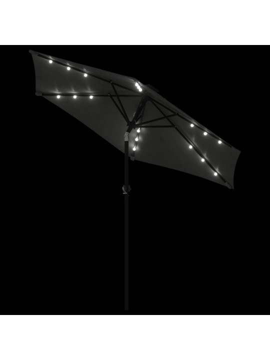 Dārza saulessargs led tērauda kāts antracītpelēks 225x225x212cm