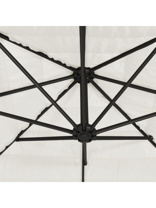 Dārza saulessargs ar tērauda stabu, balts, 268x268x226 cm