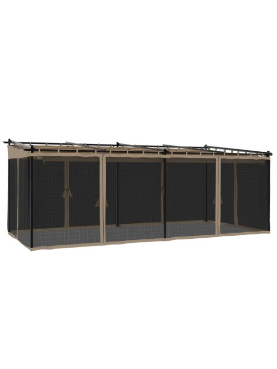 Dārza nojume ar tīkla sienām, 6x3 m, tērauds