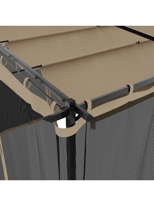 Dārza nojume ar tīkla sienām, 6x3 m, tērauds
