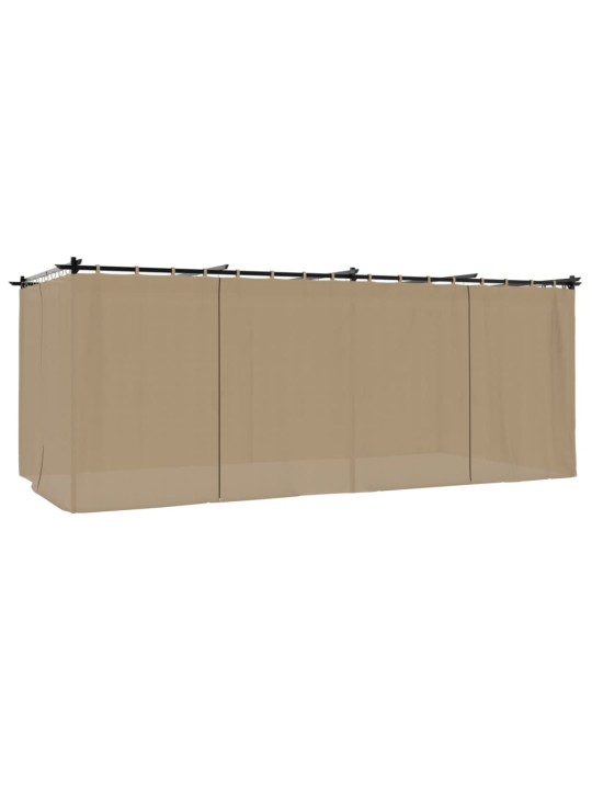 Dārza nojume ar aizkariem, 6x3 m, tērauds