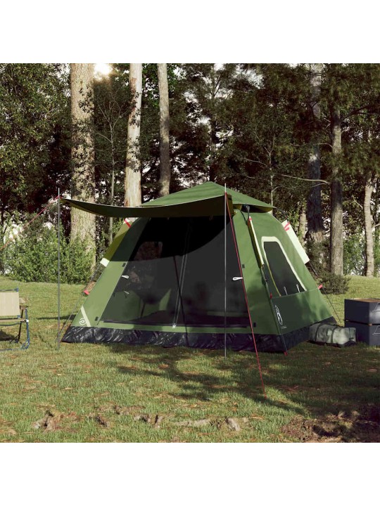 Kempinga telts 5 personām, kupola forma, zaļa