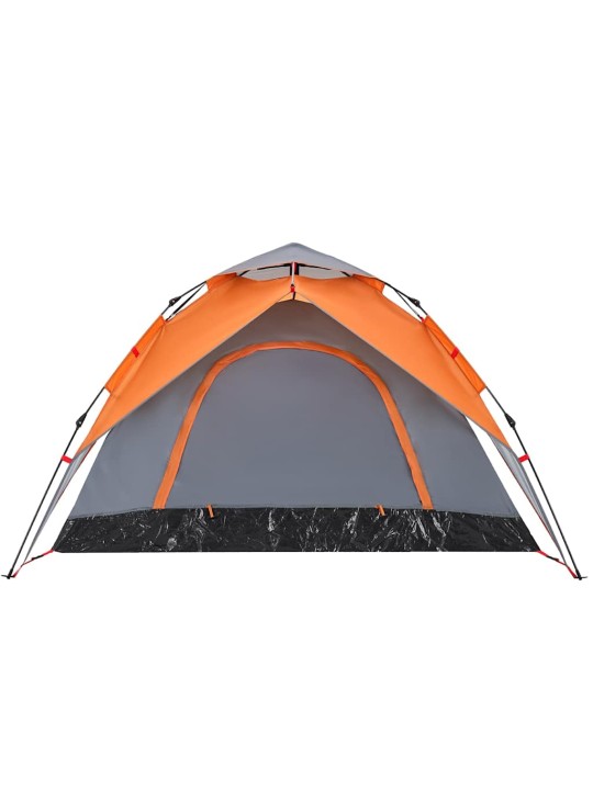Kempinga telts 5 personām, kupola forma, pelēka, oranža