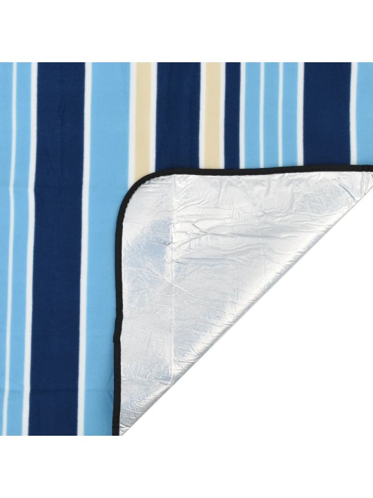 Piknika sega, salokāma, zili balta, 200x150 cm, samts