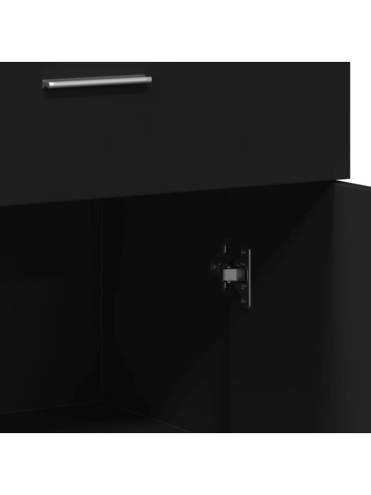 Kumode, melna, 60x30x84 cm, inženierijas koks