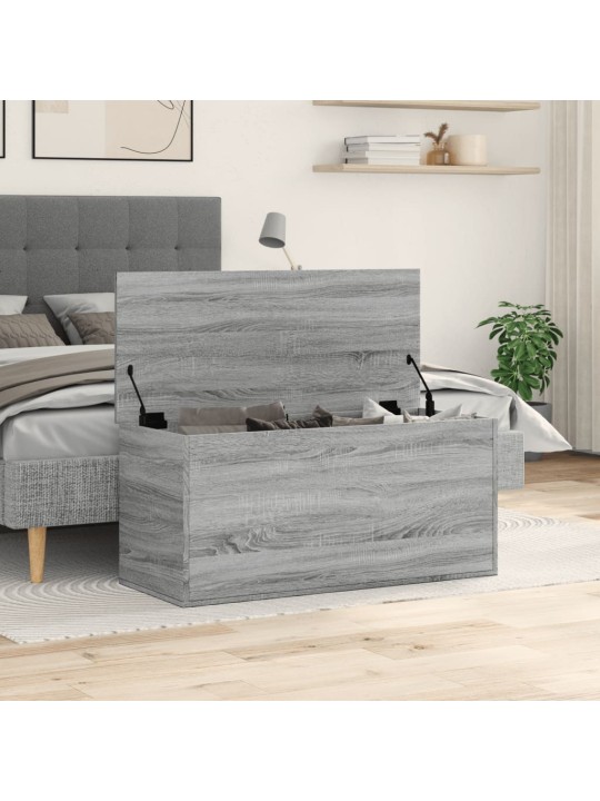 Uzglabāšanas kaste, 100x42x46 cm, inženierijas koks, pelēka