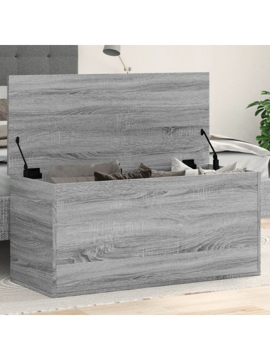 Uzglabāšanas kaste, 100x42x46 cm, inženierijas koks, pelēka