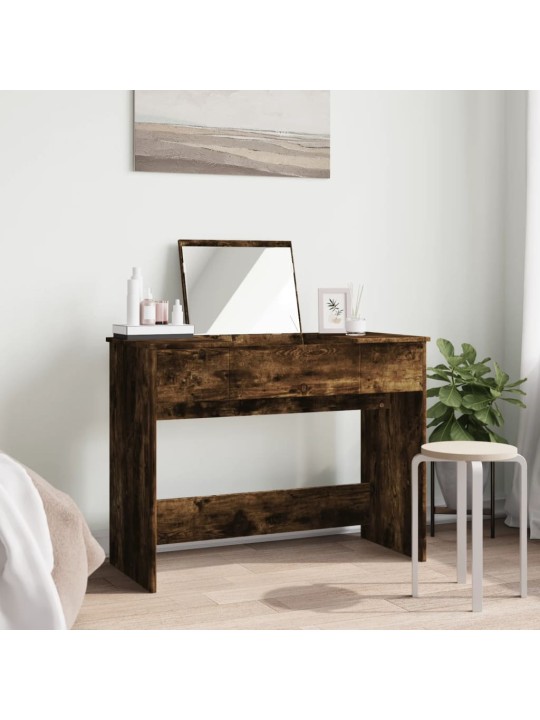 Galdiņš ar spoguli, ozolkoka krāsa, 100x45x76 cm