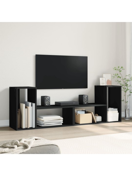 Tv skapīši, 2 gab., 75x30x50 cm, inženierijas koks, melni