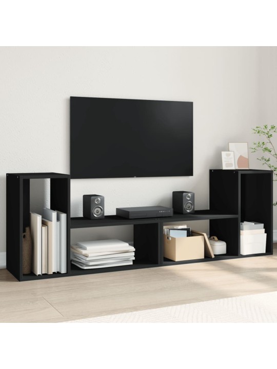 Tv skapīši, 2 gab., 75x30x50 cm, inženierijas koks, melni