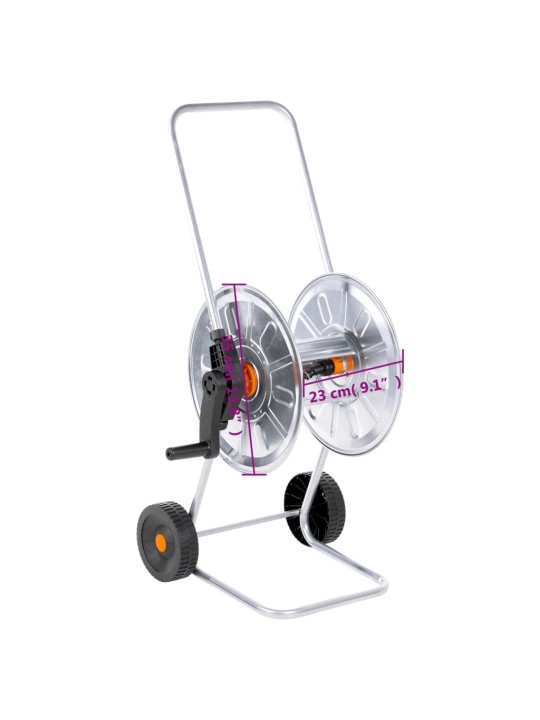 Šļūtenes spoles ratiņi 50 m 1/2", 35 m 3/4" šļūtenei, tērauds