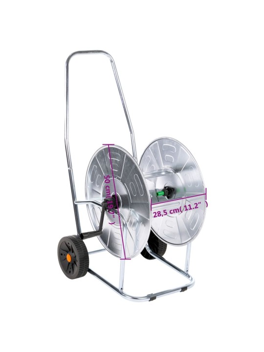 Šļūtenes spoles ratiņi 80 m 3/4" šļūtenei, tērauds
