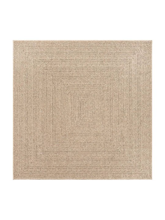 Paklājs ZIZUR, 120x120cm, džutas stils, lietojams telpās un ārā