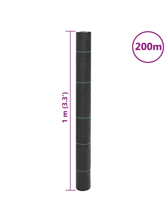 Augsnes pārsegs, melns, 1x200 m, pp