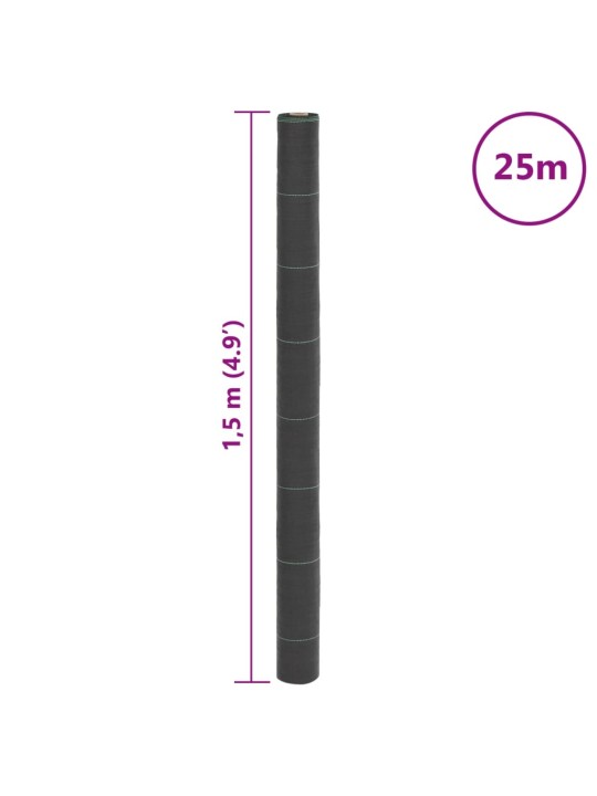Augsnes pārsegs, melns, 1,5x25 m, pp