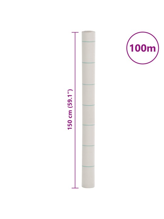 Augsnes pārsegs, balts, 1,5x100 m, pp