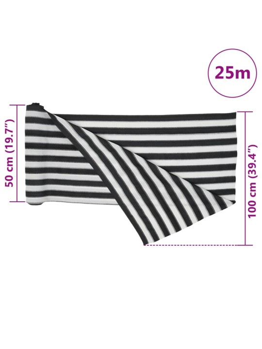 Norobežojošais tīkls, pelēks un balts, 1x25 m, hdpe, 75 g/m²
