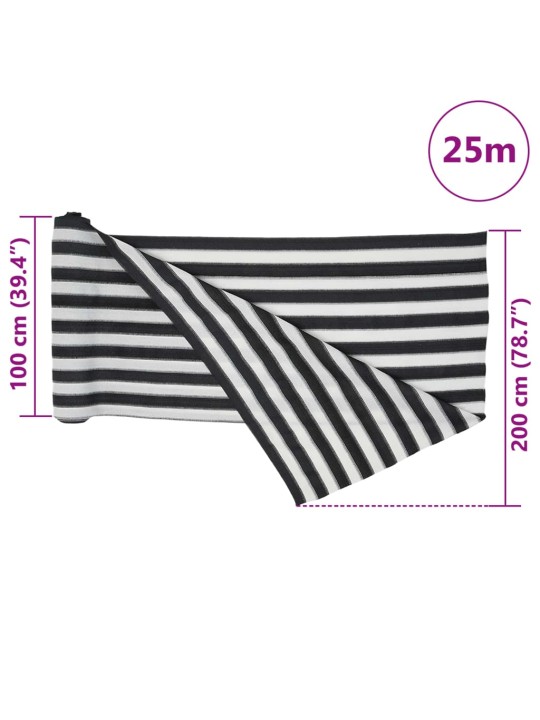 Norobežojošais tīkls antracītpelēks balts 2x25 m hdpe 150g/m²