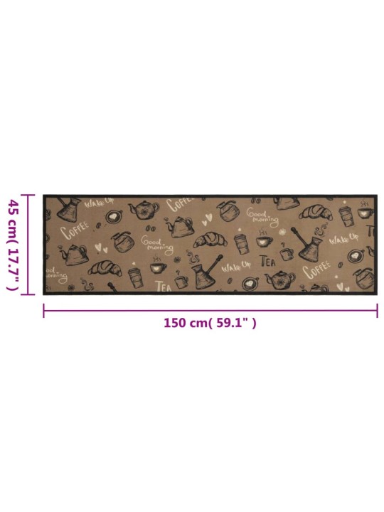 Virtuves paklājs, mazgājams, ar uzrakstu, 45x150 cm, samts