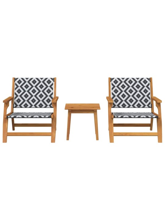 Dārza krēsli ar galdu 3 pcs melna 45 x 45 x 40 cm