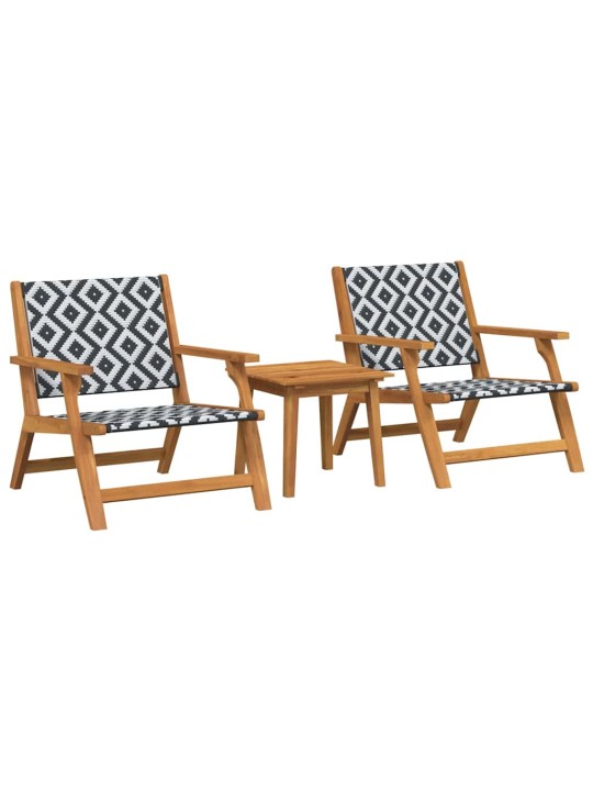 Dārza krēsli ar galdu 3 pcs melna 45 x 45 x 40 cm