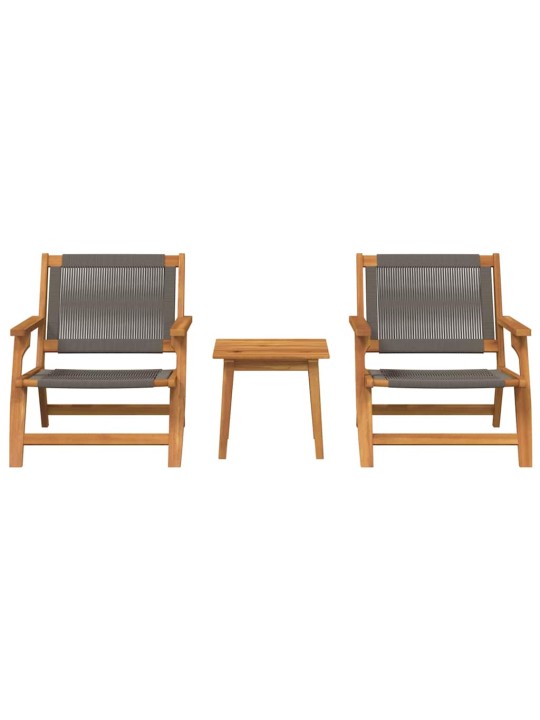 Dārza krēsli ar galdu 3 pcs pelēka 45 x 45 x 40 cm