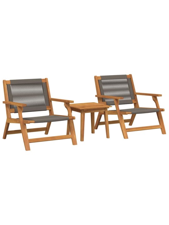 Dārza krēsli ar galdu 3 pcs pelēka 45 x 45 x 40 cm
