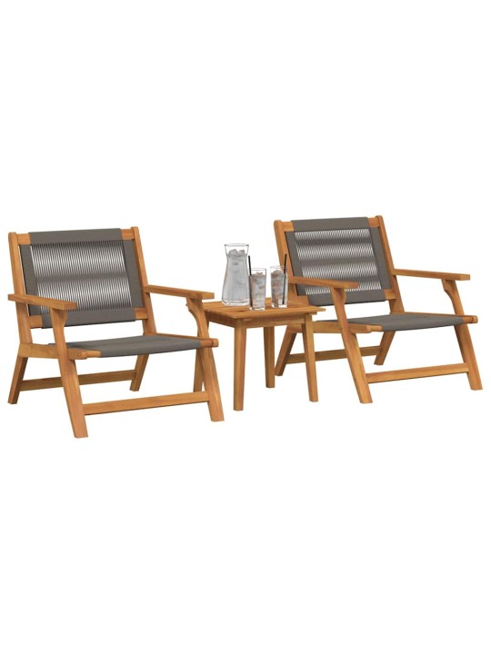 Dārza krēsli ar galdu 3 pcs pelēka 45 x 45 x 40 cm