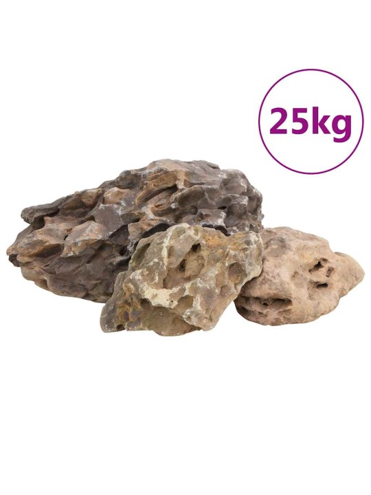 Pūķu akmeņi, 25 kg, pelēki, 10-40 cm