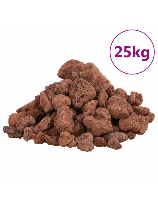 Vulkāniskie ieži, 25 kg, sarkani, 1-2 cm