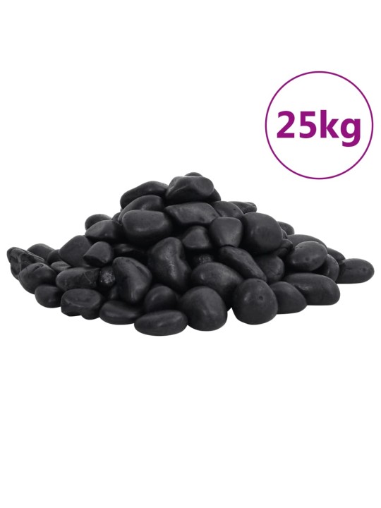 Pulēti oļi, 25 kg, melni, 2-5 cm