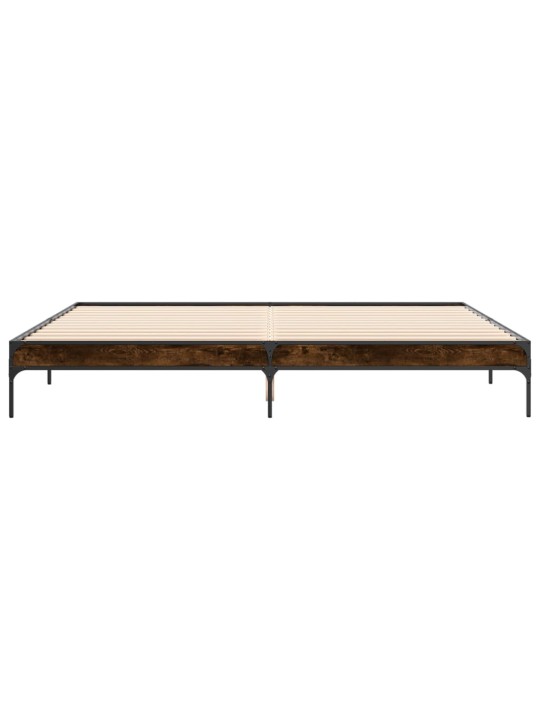 Gultas rāmis, ozola krāsā, 200x200cm, inženierijas koks, metāls