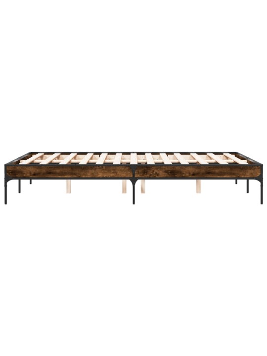 Gultas rāmis, ozola krāsā, 120x200cm, inženierijas koks, metāls