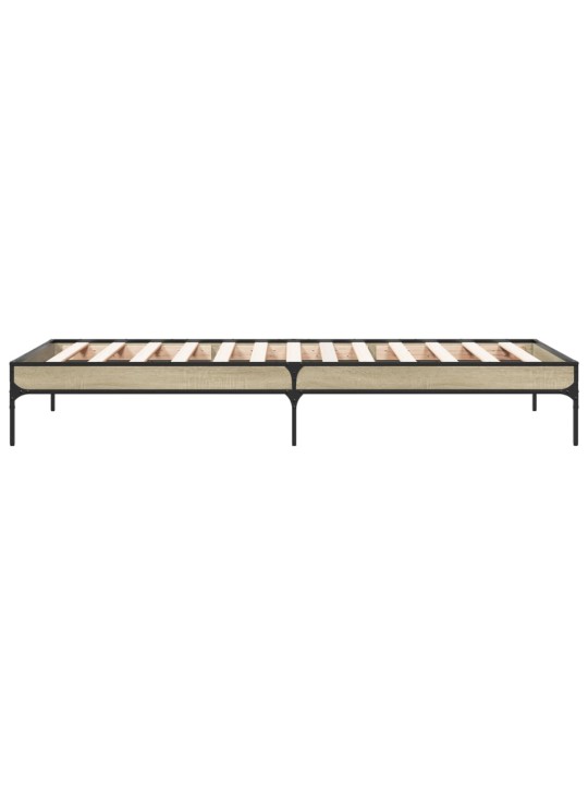 Gultas rāmis, ozola krāsa, 100x200cm, inženierijas koks, metāls