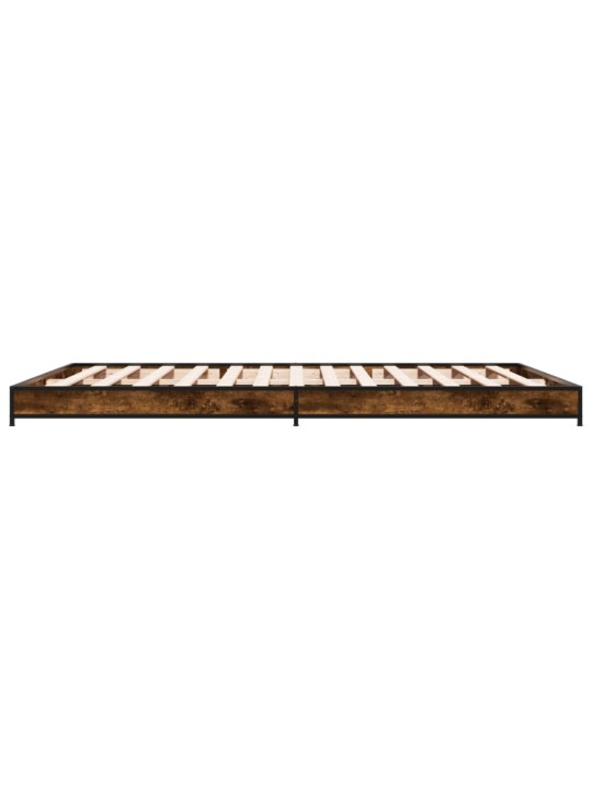 Gultas rāmis, ozola krāsā, 120x200cm, inženierijas koks, metāls