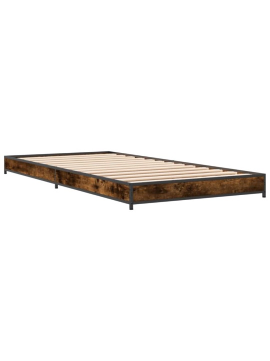 Gultas rāmis, ozola krāsā, 75x190 cm, inženierijas koks, metāls