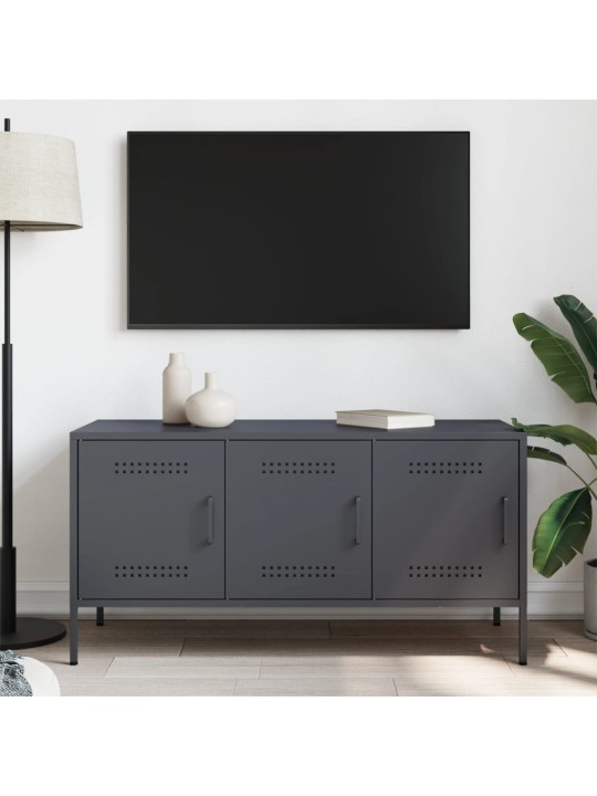 Tv skapītis, 100,5x39x50,5 cm, tērauds, antracītpelēks