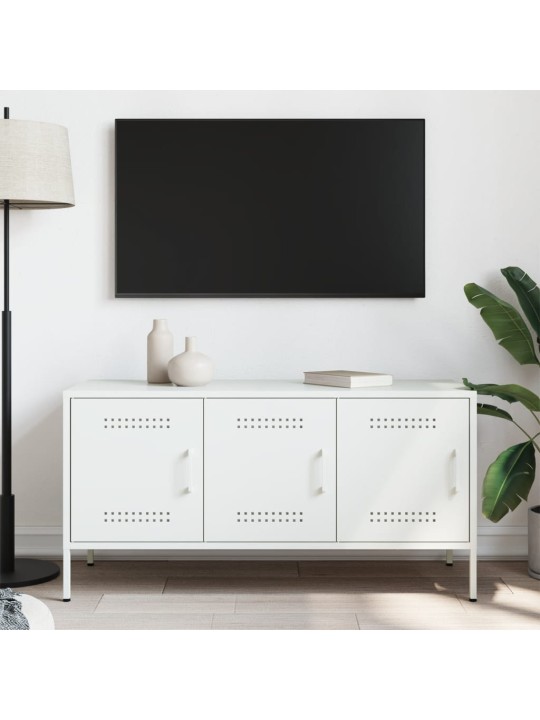 Tv skapītis, 100,5x39x50,5 cm, tērauds, balts