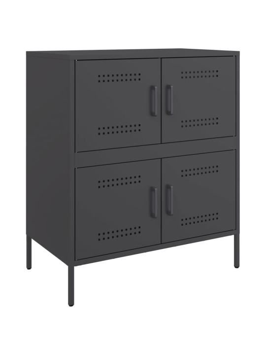 Kumode, melna, 68x39x79 cm, tērauds