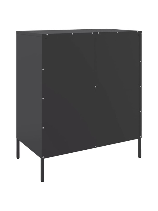 Kumode, melna, 68x39x79 cm, tērauds